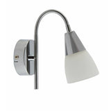 Argos Home Curico glass wall light chrome and white - imported from the UK