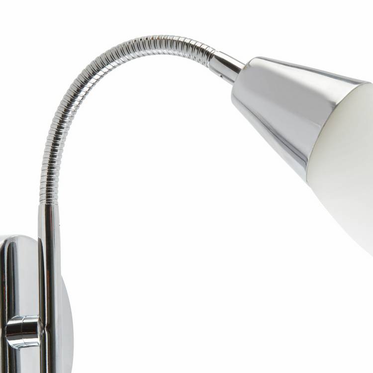Argos Home Curico glass wall light chrome and white - imported from the UK