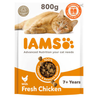 ASDA Iams Advanced Nutrition Senior Dry Cat Food Chicken 800g- Buy online at McGrocer