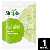 ASDA Simple Kind to Skin Rich Moisture Sheet Mask 1x 21 ml- Buy online at McGrocer