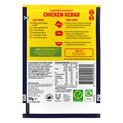 Colman's chicken kebab recipe mix 30g - British product