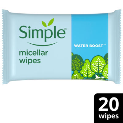 Simple Micellar Cleansing Wipes Water Boost 20 (British brand)