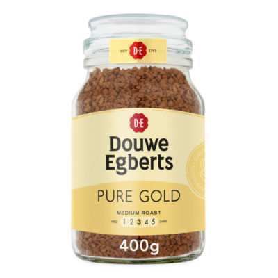 Douwe Egberts Pure Gold medium roast instant coffee 400g (British brand)