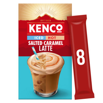 Kenco salted caramel latte instant coffee sachets x8, UK version