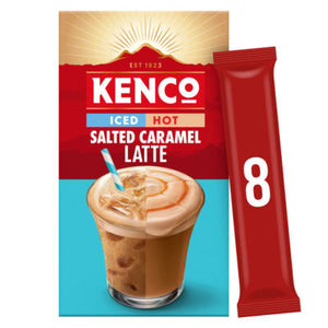 Kenco Iced Hot Salted Caramel Latte Instant Coffee Sachets x8