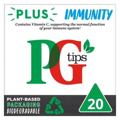 PG Tips Immunity black tea bags 58g, imported from the UK