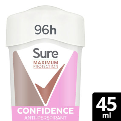 Sure Maximum Protection Confidence Anti-Perspirant Cream 45ml (British brand)