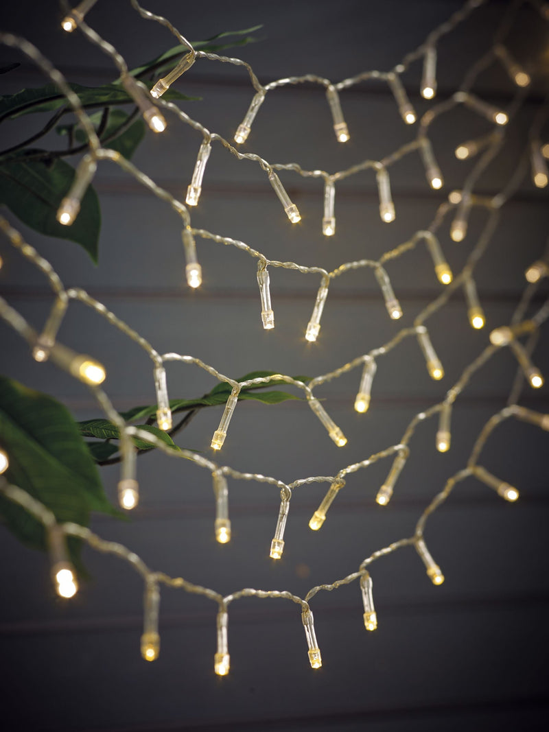 Solar warm white line lights 12M set of 100 - British product