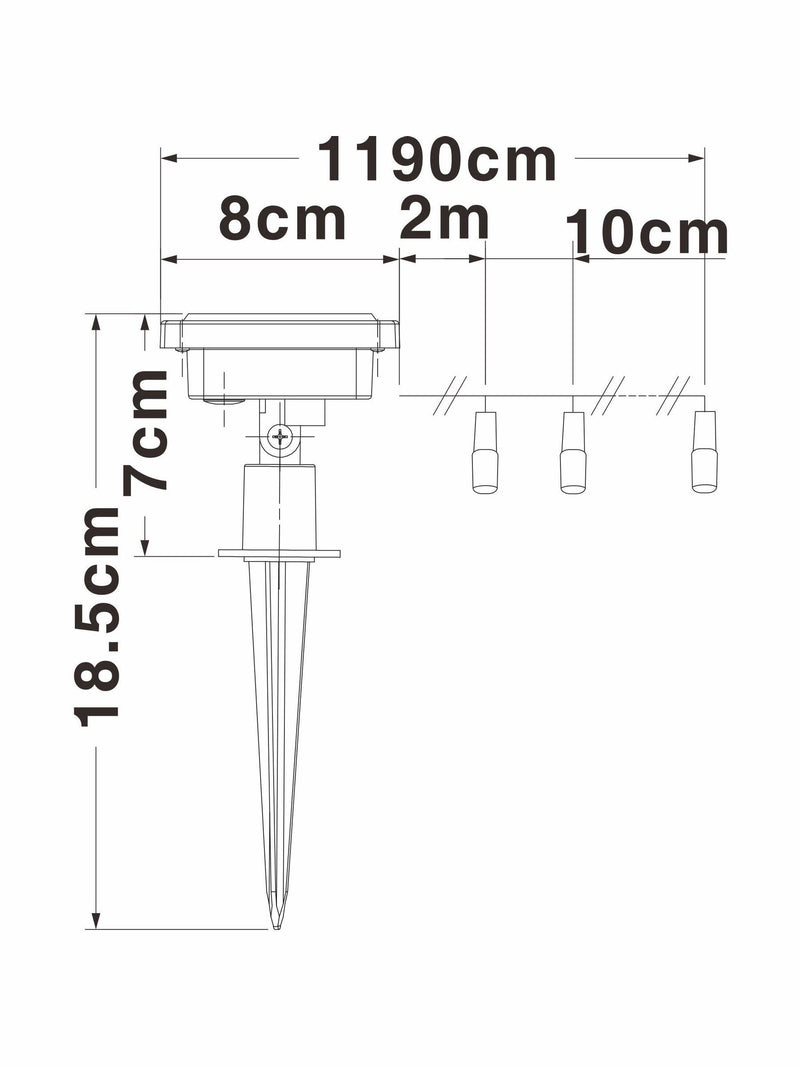 Solar warm white line lights 12M set of 100 - British product
