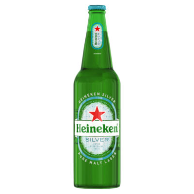 Heineken Silver pure malt lager beer 650ml (British brand)