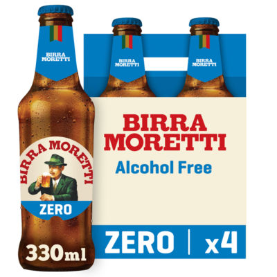 Birra Moretti Zero Alcohol Free Beer 4x330ml - British product