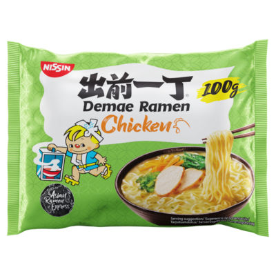 Nissin Demae Ramen Chicken noodles, imported from the UK