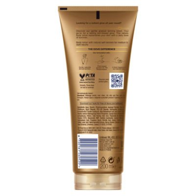 Dove Gradual Tanning Lotion Medium to Dark 200ml - British product