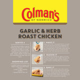 Colman's seasoning mix garlic herb roast chicken 32g, imported from the UK