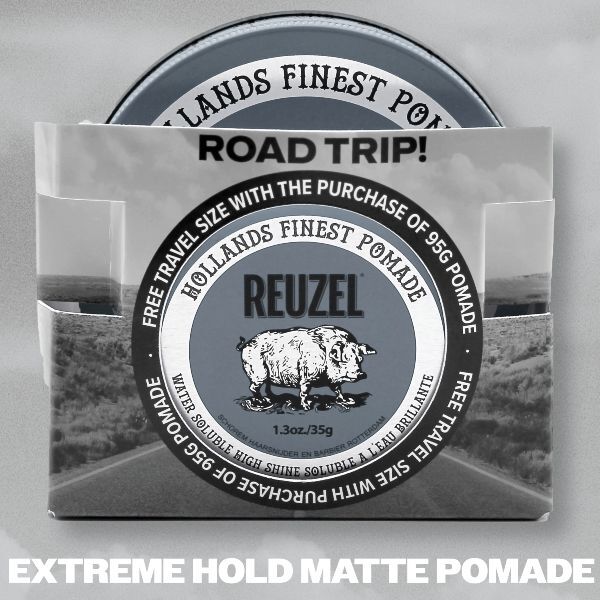 Reuzel Matte Pomade Road Trip 95g + 35g, imported from the UK
