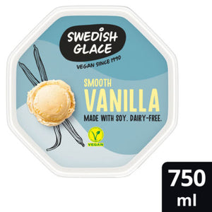 Swedish Glace Smooth Vanilla Vegan Ice Cream Tub 750 ml