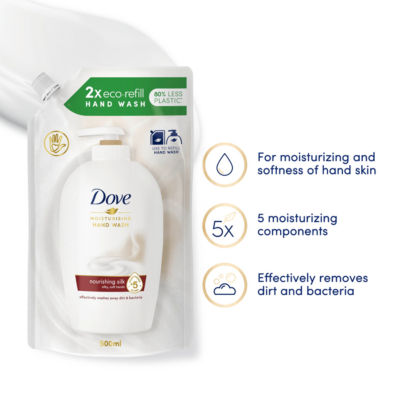 Dove Nourishing Silk hand wash refill 500 ml - British product