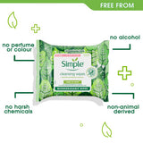 Simple biodegradable cleansing wipes 20 pack - British product