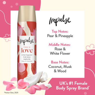 Impulse True Love body spray 75ml, UK version