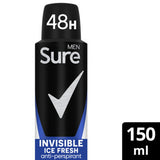 ASDA Sure Men Antiperspirant Deodorant Spray Invisible Ice Fresh 150ml- Buy online at McGrocer