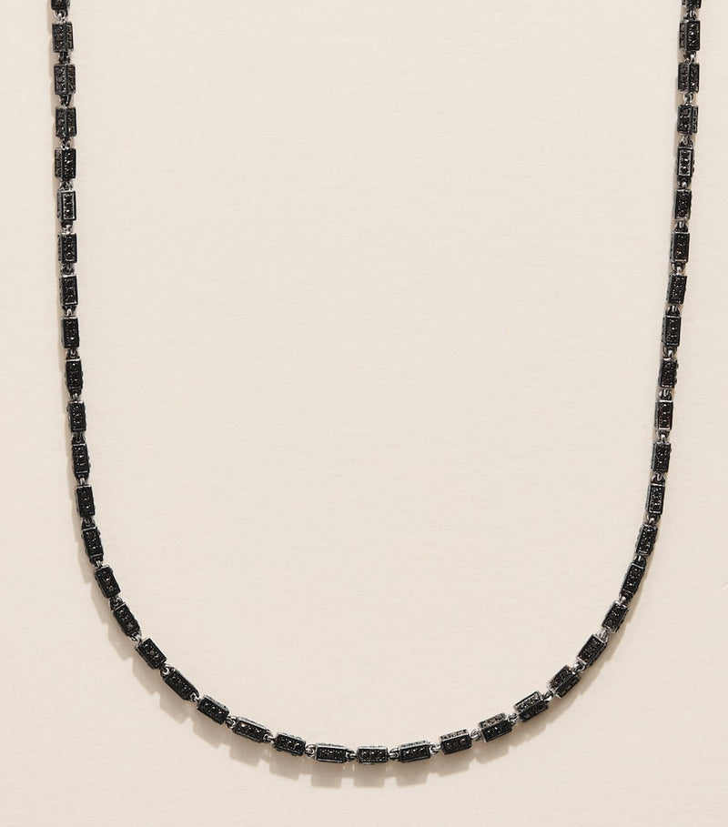 Suzanne Kalan white gold black diamond block-chain necklace, UK version