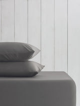 Next Grey Charcoal Cotton Rich Deep Fitted Bed Sheet- Buy online at McGrocer