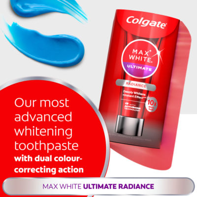 Colgate Max White Ultimate Radiance toothpaste 75ml, imported from the UK