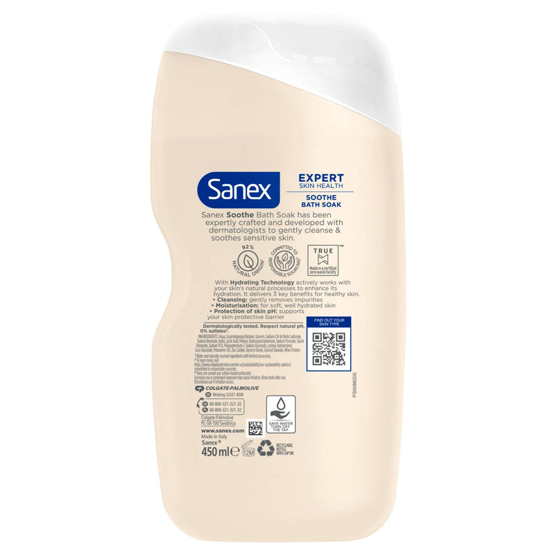 Sanex Soothe bath soak 450ml (British brand)