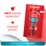 Colgate Max White Ultra+ Enamel whitening toothpaste 75ml, imported from the UK