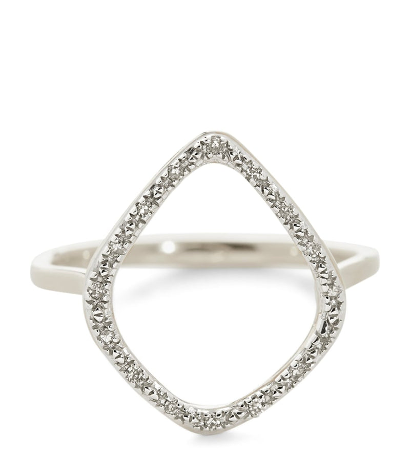 Monica Vinader diamond Kite ring sterling silver (British brand)