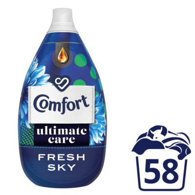 ASDA Comfort Ultra-Concentrated Fabric Conditioner Ultimate Care Fresh Sky 58 Washes (870ml)- Buy online at McGrocer