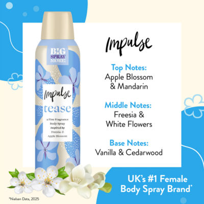Impulse Tease body spray 150ml, UK version
