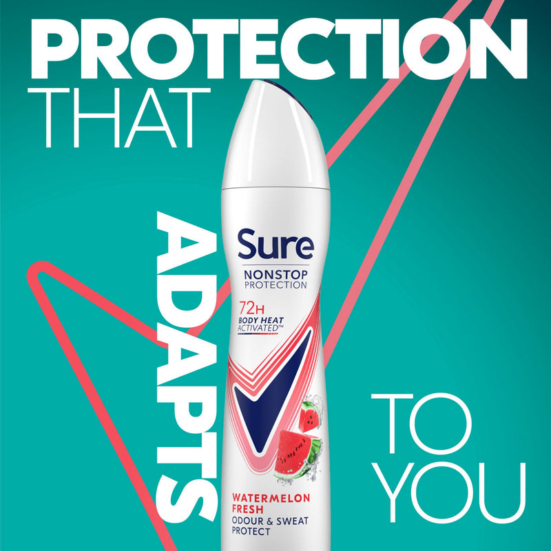Sure Women Nonstop Watermelon Fresh Anti-Perspirant Aerosol 250ml (British brand)