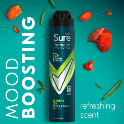 Sure anti-perspirant spray Extreme Dry 250ml (British brand)