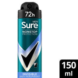 ASDA Sure Nonstop Protection Invisible Ice Fresh Men's Anti-Perspirant Aerosol 150ml- Buy online at McGrocer