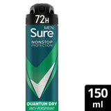 Sure Men Anti-perspirant Deodorant Aerosol Quantum Dry Nonstop Protection 150 ml GOODS ASDA