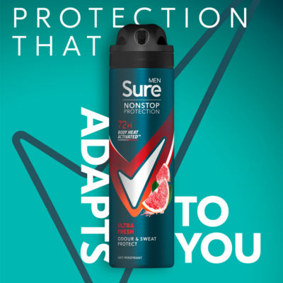 Sure men's anti-perspirant spray Ultra Fresh 150ml (British brand)