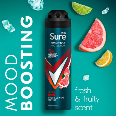 Sure men's anti-perspirant spray Ultra Fresh 150ml (British brand)