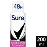 ASDA Sure Anti-Perspirant Aerosol Invisible Pure 200ml- Buy online at McGrocer