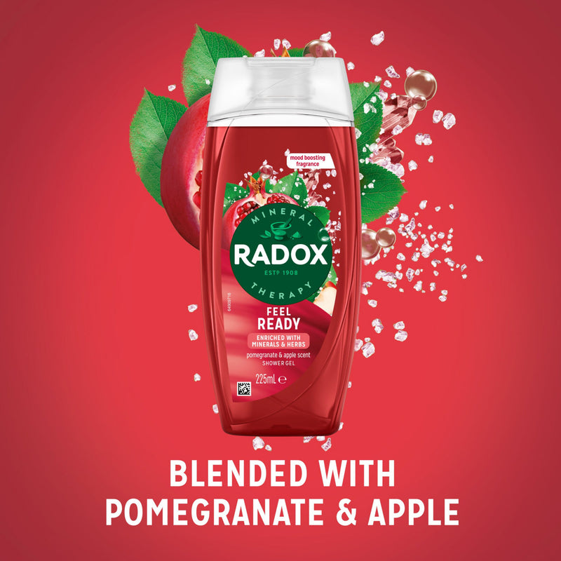 Radox Feel Ready Shower Gel 225ml fruity scent, imported from the UK