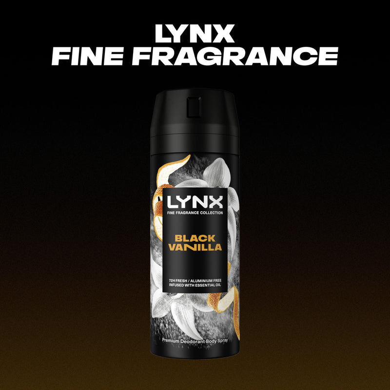 Lynx Black Vanilla premium deodorant body spray 150 ml, UK version