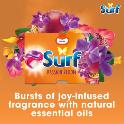 Surf Passion Bloom laundry capsules 15 washes (British brand)