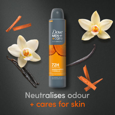 Dove Men+Care antiperspirant sandalwood vanilla 200ml, UK version