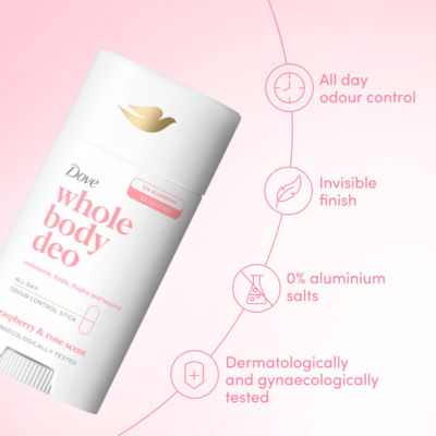 Dove Raspberry & Rose whole body deodorant stick 75ml - British product