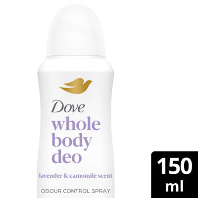 Dove lavender camomile whole body deodorant spray 150 ml, UK version
