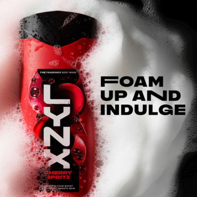 Lynx Cherry Spritz body wash 400ml, imported from the UK