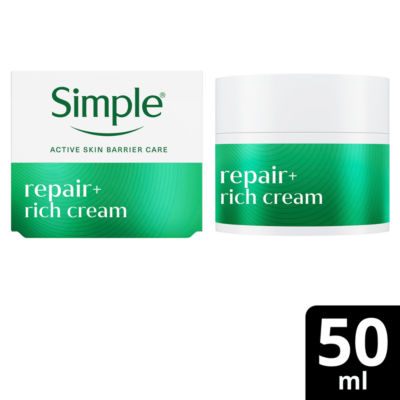 Simple Repair+ facial moisturiser 50ml, UK version
