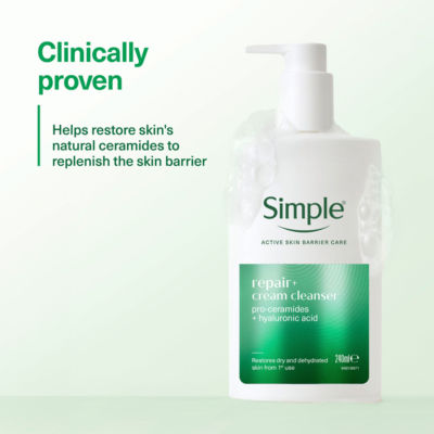 Simple Repair+ Facial Cleanser 240 ml (British brand)