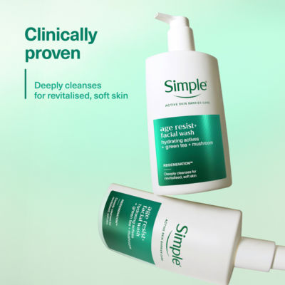 Simple Age Resist+ facial cleanser 240ml, imported from the UK