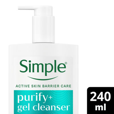 Simple Purify+ Gel facial cleanser 240ml - British product